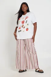 Womens Plus Poplin Drawcord Wide Leg Trouser - Multicolour - Size 16 Uk