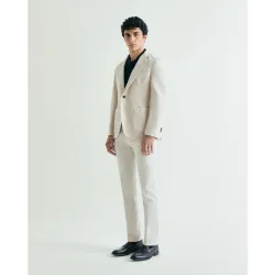Pantalón de traje de hombre regular fit con trabillas