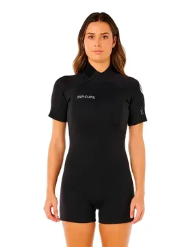 Shorty à Manches Courtes Avec Fermeture éclair Au Dos Trad 2/2 Mm Spring Fl Black 8 - Rip curl - FashionsVida