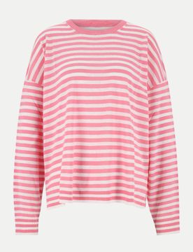Gestreiftes Langarmshirt Rosa M