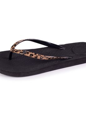 Tongs tige imprimé léopard Noir noir 37