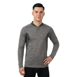 Polo à Manches Longues Accelerate 18081 Dark Anthracite-Flecked / Black 4XL