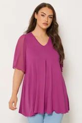 Women's Pleat Front Top in Grape Size: 20 - Grape - Size: 20