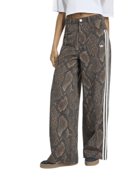 Snake Print Denim Loose Trousers Donna - Pantaloni Marrone - Taglia 30 - Jersey di cotone 30