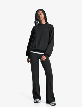 Sweat Col Rond Oversize Xs Noir - Bershka - FashionsVida