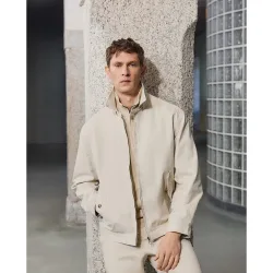 Cazadora de hombre tipo Harrington en algodón