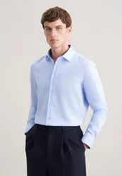 Shaped Business Hemd Uni Blau 46
