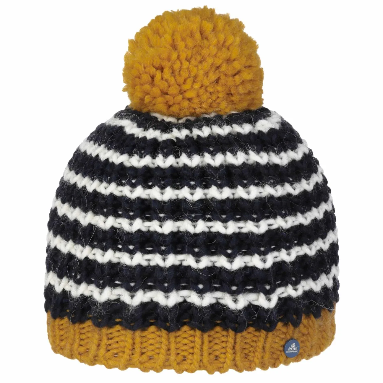 Jarnvik Beanie Hat by - blue-white - Female - Size: One Size - Hammaburg - FashionsVida