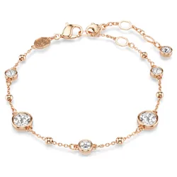 Braccialetto Imber, Taglio Round, Bianco, Finitura oro rosa 18K OS