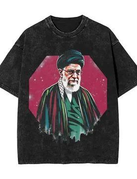 Vintage Washed T-Shirt Ali K-Khamenei Cotton T-Shirts Leisure Tshirt for Man Summer Y2K Basic Pattern Tops - Aliexpress - FashionsVida