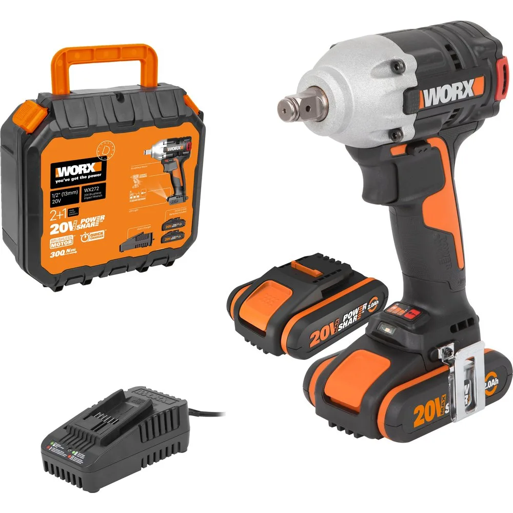 Atornillador de Impacto Brushless a Batería 20 V WX272 PowerShare - Worx - FashionsVida