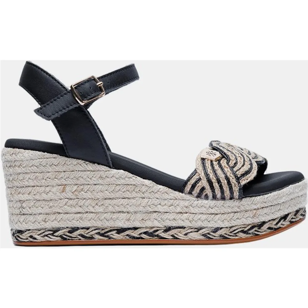 Sandalia de mujer de yute con cuña baja - Popa - FashionsVida