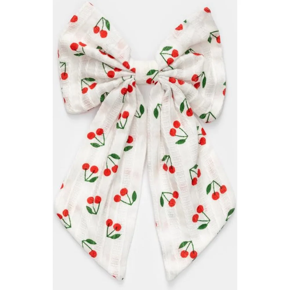 Pasador lazada rayas tejido ibicenco cerezas - Siena - FashionsVida