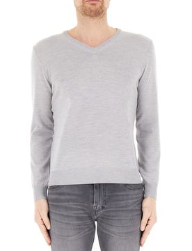 Maglione lana merino extrafine GRIGIO CHIARO S
