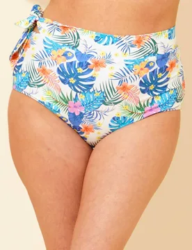 Women's High Waist Side Tie Bikini Brief Size: 20 - Multicolor - Size: 20 - Beachcomber - FashionsVida