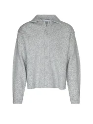 Strickjacke 308 hellgrau M herren