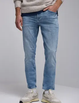 Street One Bleached Jeans male Blau