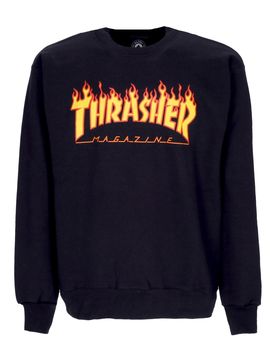 Felpa Girocollo Uomo Flame Crewneck Black/yellow