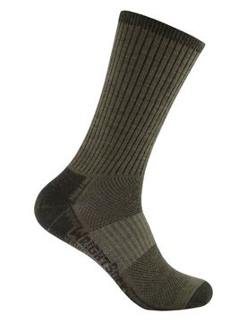 Merino Stride Crew Socke Oliv 45,5-49