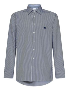 Camicia in cotone con righe bianche