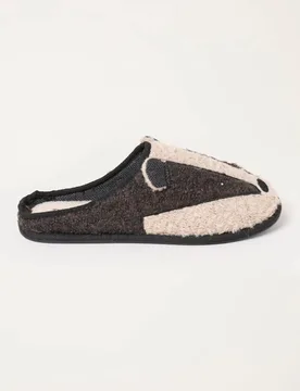 Badger Novelty Mule Slippers Black Mix male - Fatface - FashionsVida