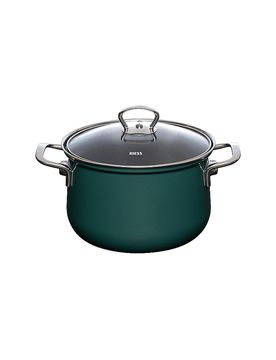 Olla para carne con tapa de vidrio TEAL 20cm/3,5l Azul verdoso gasolina