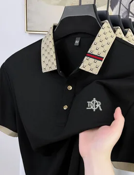 Summer New Men's Luxury Collar Polo Shirt Comfy Breathable Tailored Fit Business Golf Short Sleeve Premium Offset Print Tee - Aliexpress - FashionsVida