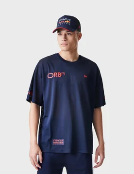 New Era Oracle Red Bull Racing Mens Graphic Oversized Mesh T-shirt - Dark Blue Blue M male - Castore - FashionsVida