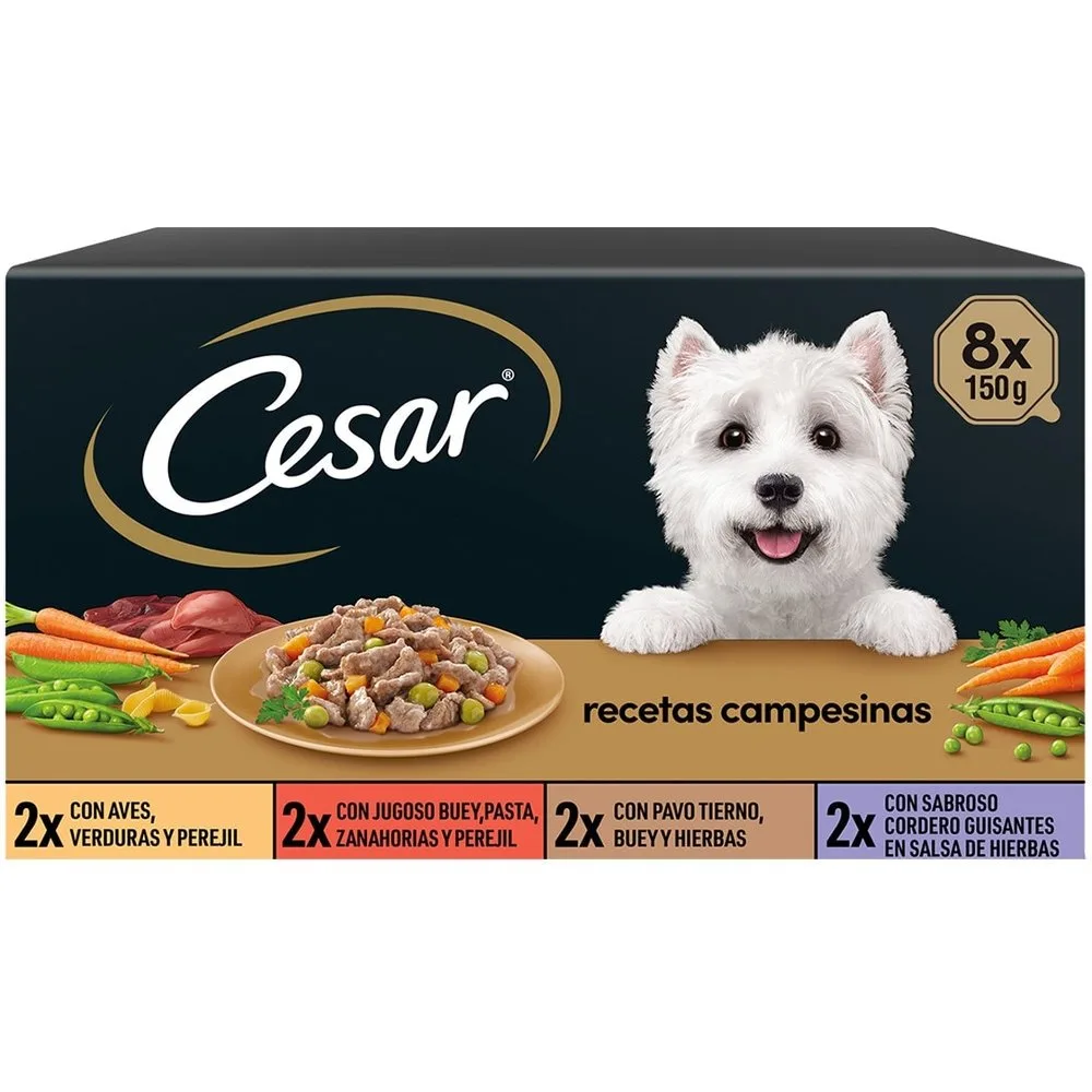 Comida húmeda para perros adultos MultiPack en salsa recetas campesinas - Cesar - FashionsVida