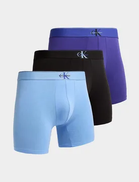Mens Set da 3 Boxer CK Monogram - Blu, blu blu Uomo taglia S - Calvin Klein - FashionsVida