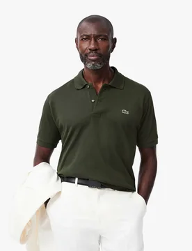 Polo verde bosco classic fit L.12.12 in petit piqué - Lacoste - FashionsVida