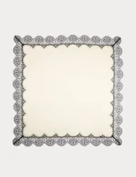 Satin Lace Detail Scarf Ivory female
