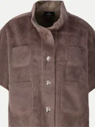 Monari Cape aus Kunstfell Braun 42