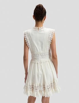Regular Bohemian Dress Bright White Größe M female