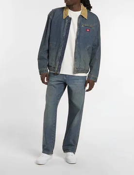 Jeans da lavoro 958 baggy tapered lavaggio medio stone washed con baffature - Dickies - FashionsVida