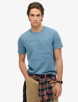 Superdry Herren Lässiges Workwear T-shirt mit Prägung Blue - Größe: Xxl - 39.99 - FashionsVida