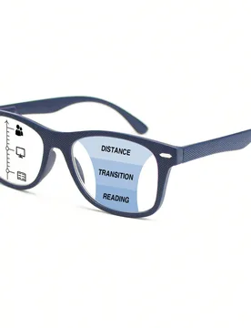 Pieza Gafas de lectura bifocales con múltiples enfoques de moda, con marco clásico y lentes funcionales, con varillas de muelles flexibles para un u - Shein - FashionsVida