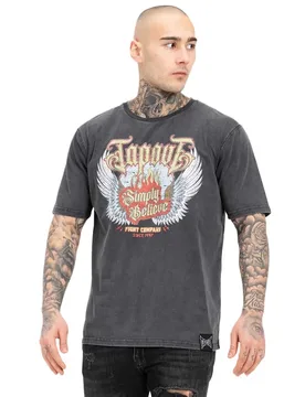 T-shirt à Manches Courtes Dellano Washed Grey 3XL - TapouT - FashionsVida