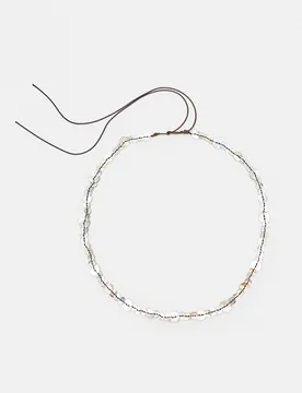 Mother-Of-Pearl-Effect Button Belt (Size: ) - Pull&bear - FashionsVida
