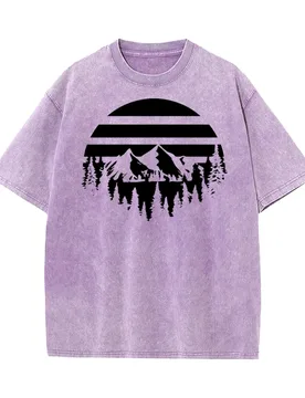 Outdoor Forest Mountain 100% Cotton Adult Short Sleeve Tops Tees Lose Mother Day Washed Tshirts Graphic Crew Neck Washed T-Shirt - Aliexpress - FashionsVida