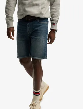 Superdry Herren Vintage Straight Shorts Dark Blue - Größe: 28 - 64.99 - FashionsVida