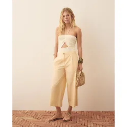 Pantalón ancho de mujer popelín