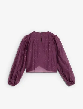 Blusa de mujer satinada con strass - Scalpers - FashionsVida