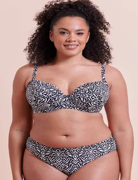 Women's Wild Horizon Padded Balcony Bikini Top in Black Size: 32GG - Black - Size: 32GG - Curvy Kate - FashionsVida
