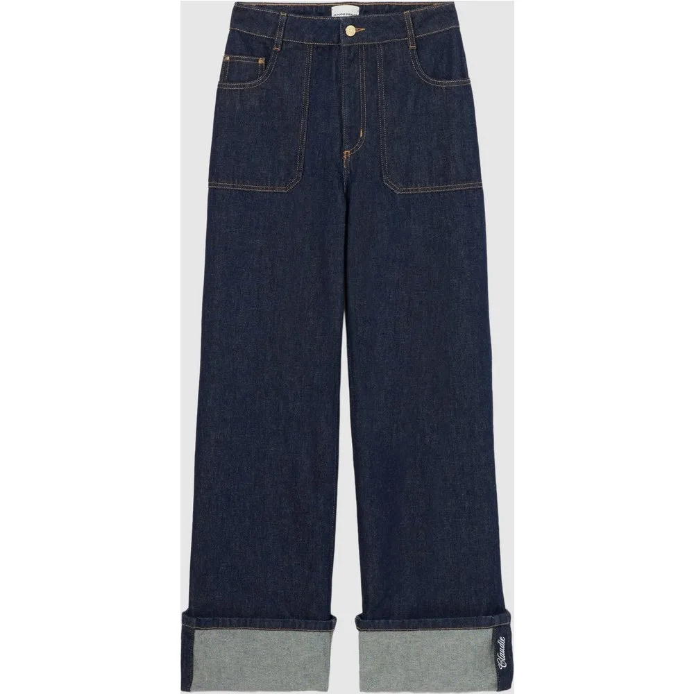 Vaquero de mujer ancho recto con bordado - CLAUDIE PIERLOT - FashionsVida