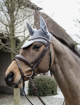 Fliegenhaube WELLINGTON BASIC VELVET grau - Kentucky Horsewear - FashionsVida