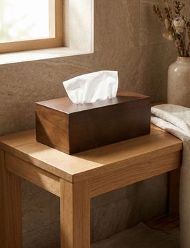 Scatola porta fazzoletti in legno - marrone scuro