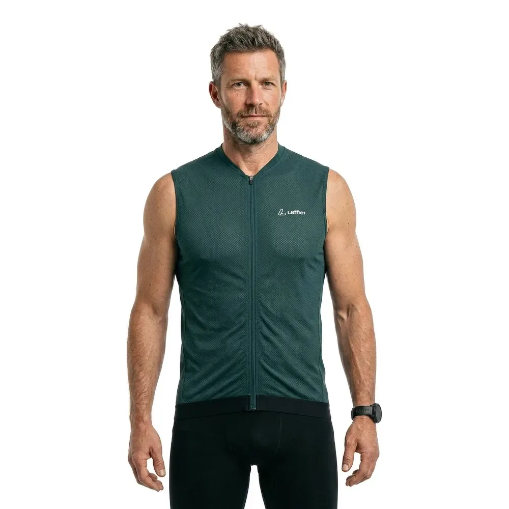 Maglia Senza Maniche Vent Mid Full Zip Forest - Loeffler - FashionsVida