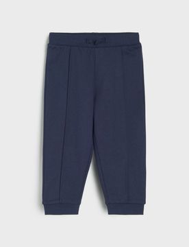 Pantaloni con impunture - blu scuro