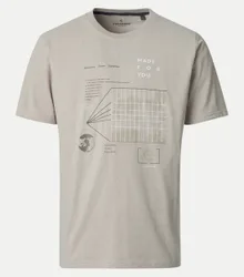 T-Shirt mit Schriftzug Beige M